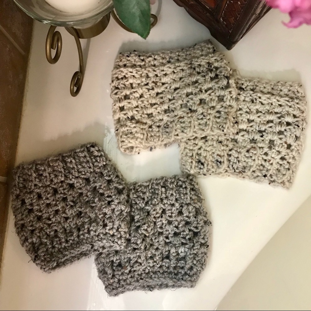 Riding boot wool cuffs - both pairs